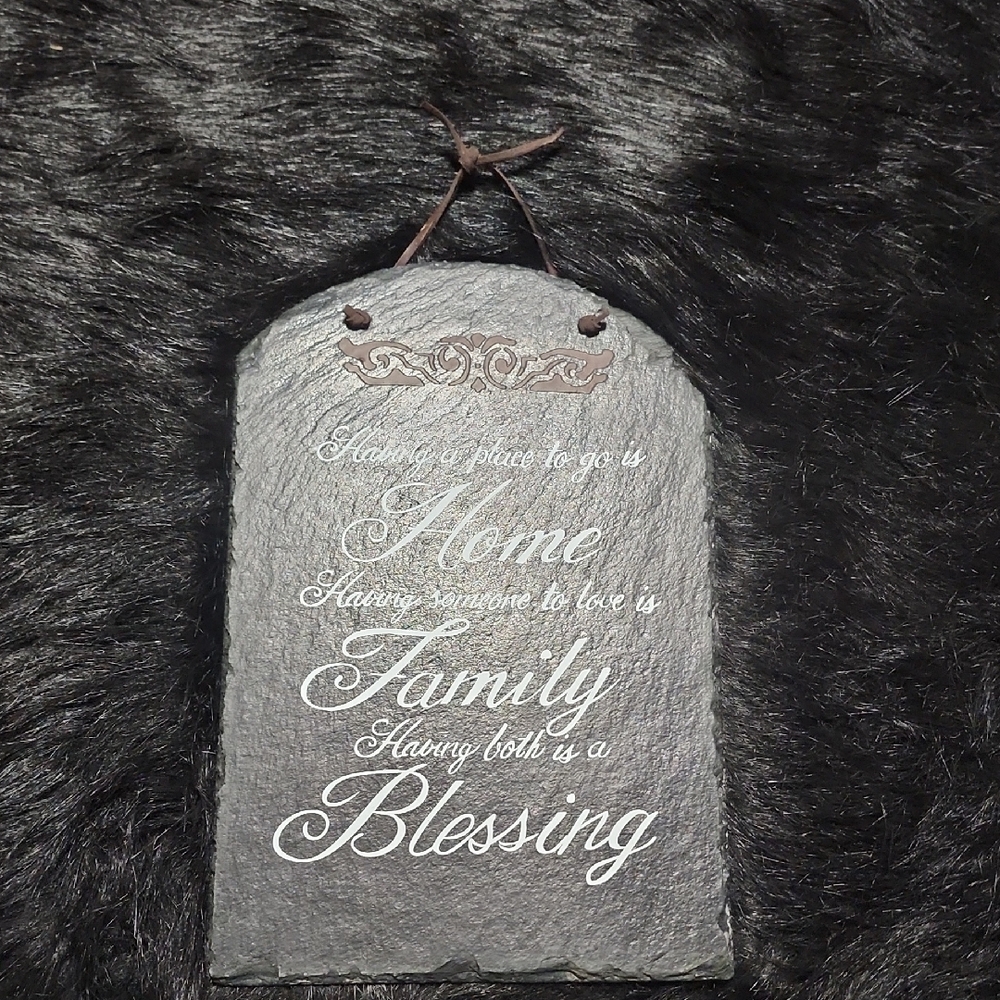 Decorative Slate Wall Hanging with Inspirational Quote